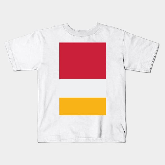 Liverpool Red White Yellow Tricolour Kids T-Shirt by Culture-Factory